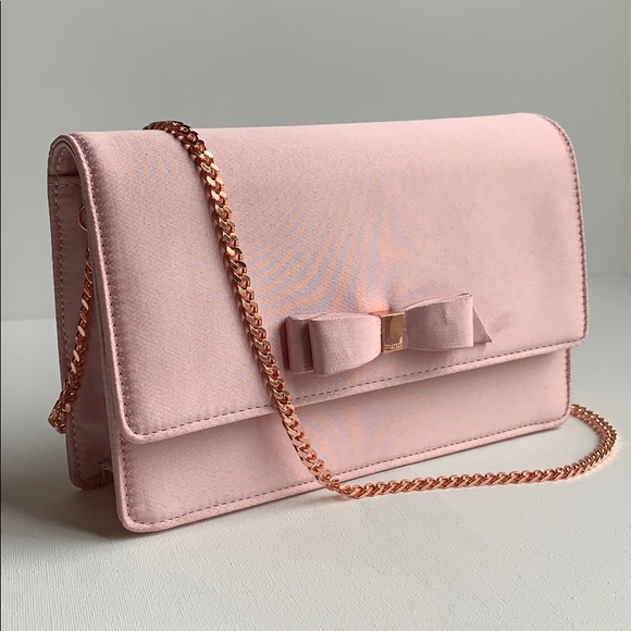 Ted Baker Handbags - Ted Baker Satin Crossbody Evening Bag Pink NEW